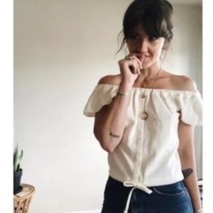 Madewell Texture & Thread Off-the-Shoulder Top - Size XL